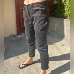 Rag & Bone Low-Rise Cropped Black Boyfriend Jeans